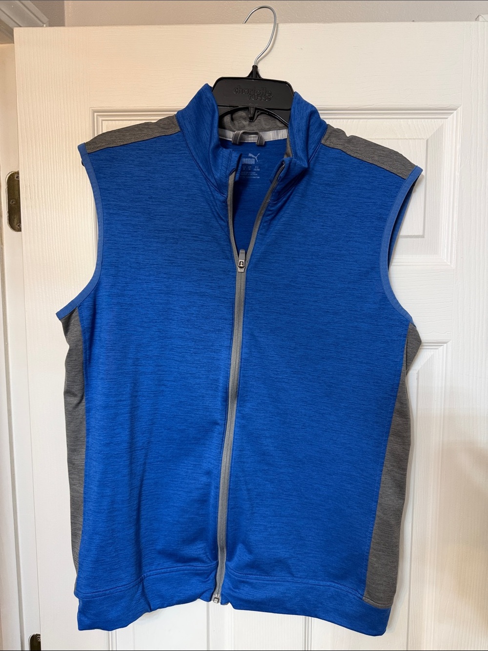 Puma Royal Blue and Gray Athletic Jacket Vest